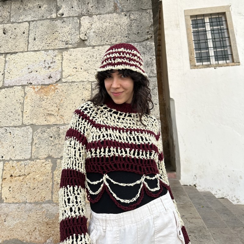 Burgundy Grunge Top